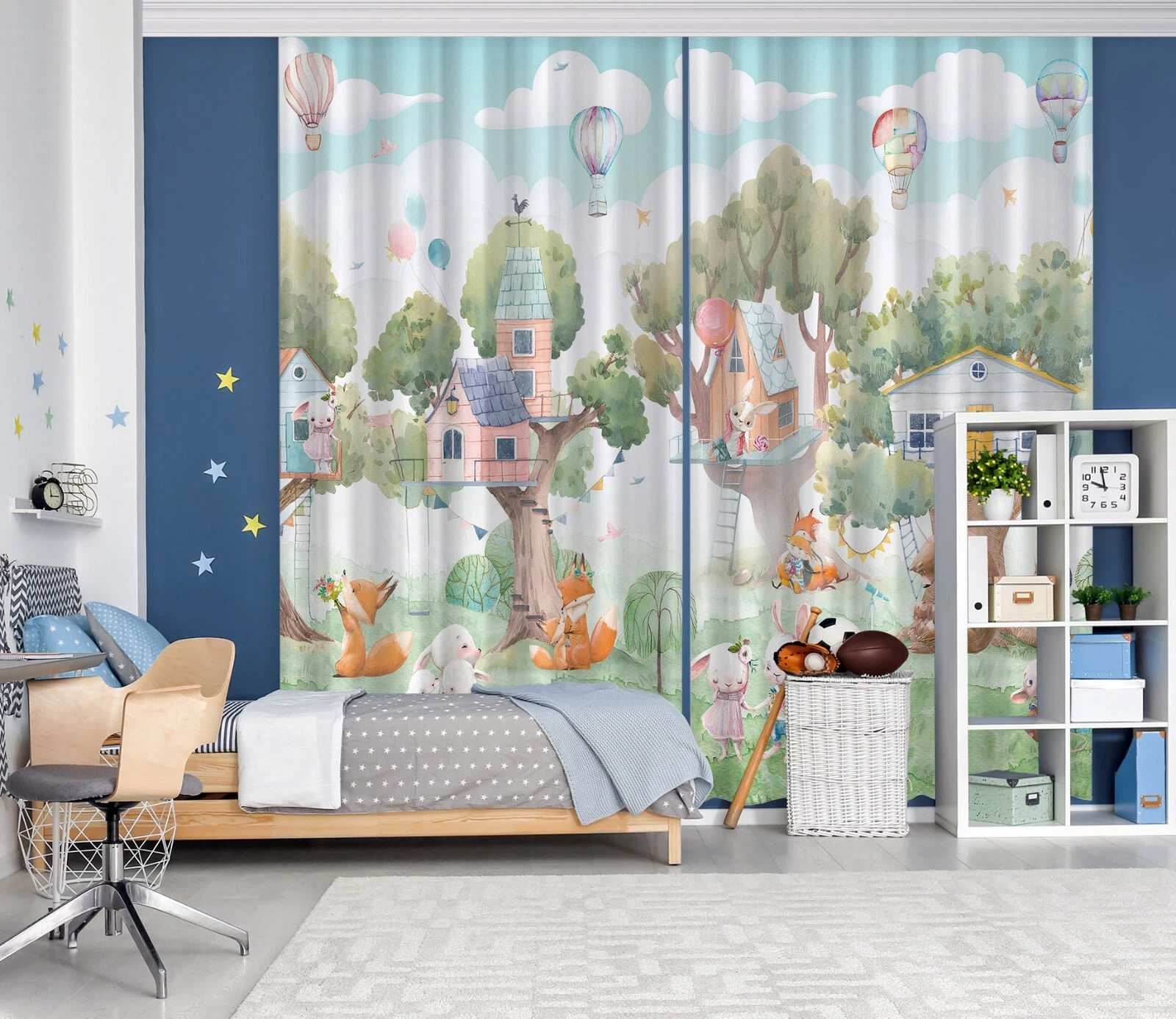 3D Trees Animals Houses ZHUC5217 Photo Curtain Window Blockout Fabric Vera 2023