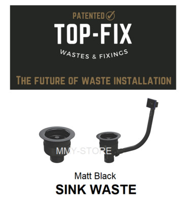 TOP FIX Küchenspülensieb 90 mm Ablauf schwarz matt