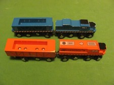 Lot of 4 Battat Wooden Passenger Trains Classic Compatible Wooden Toy Train
