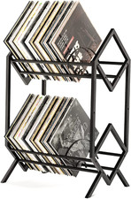 2-Tier Vinyl Record Storage Rack - 180 200 LP Storage Shelf Display Stand