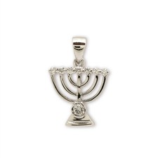 Pendentif argent massif Chandelier à 7 branches, Ménorah