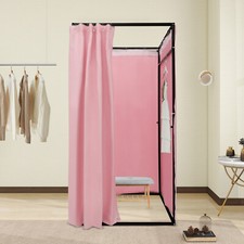 Portable Outdoor Dressing Room Fitting Room Pink Curtain Privacy Room For Store