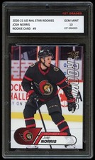 JOSH NORRIS 2020-21 UPPER DECK UD STAR HOCKEY 1ST GRADED 10 ROOKIE CARD SENATORS
