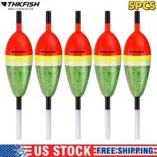 THKFISH 5PCS Fishing Floats Balsa Wood Slip Bobbers Stick Slip Bobber Crappie US
