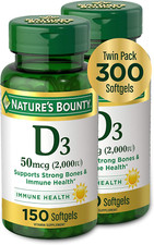 Nature'S Bounty Vitamin D3 Supplement 50Mcg, 2000IU,150 Count Pack of 2 