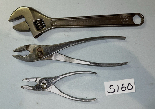 PROTO TOOLS 3 PIECE CRESCENT STYLE WRENCH 12" & SLIP JOINT PLIERS 6-1/2", 10" - Bild 11 von 12