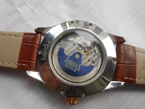 RARE BEAUTIFUL ARBUTUS NEW YORK SEPARATE DAY/DATE FUNCTION MENS AUTOMATIC WATCH - Picture 8 of 12