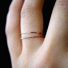 2pcs Thin Slim Stacking Women Knuckle Ring Set Small Finger Midi Jewelry Rings