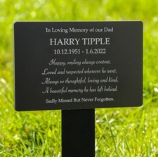 Engraved Grave / Tree / Plant Marker & Memorial Plaque With Ground Spike