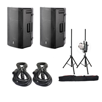 Yorkville YXL12P 12'' Bluetooth Loudspeaker Stereo Bundle w/Stands & Cables