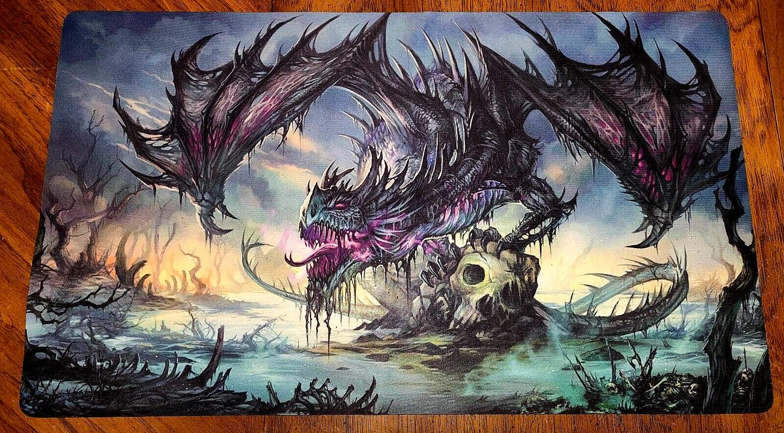 Zombie Dragon protecting his nest Playmat Play Mat desk Mouse Pad TCG CCG MTG