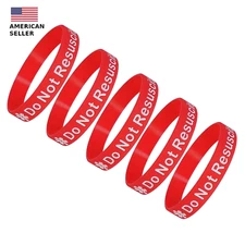 5 Pack - DO NOT RESUSCITATE Silicone Medical Alert Bracelets DNR - Free US Ship