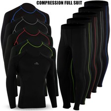 Mens Compression Winter Thermal Base Layer Under Full Suit Tights Shirt Pant 