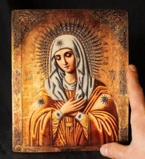 Handcrafted Icon "Tenderness of the Mother of God" Seraphim-Deveevskaya 25*20 cm