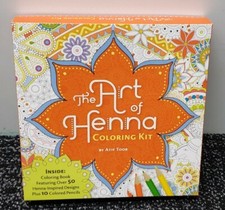 The Art Of Henna Coloring Kit Coloring Book and Pencils Atif Toor