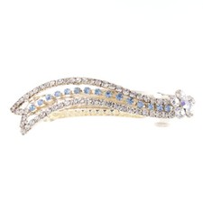 Ribbon Hair French Metal Barrette Clasp Clip Austrian Jewelry Rhinestone Party