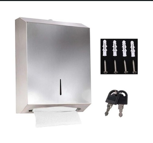 Paper Towel Dispenser Wall Mount Commercial c-fold/Multi-fold/Tri-fold with Lock - Picture 3 of 12