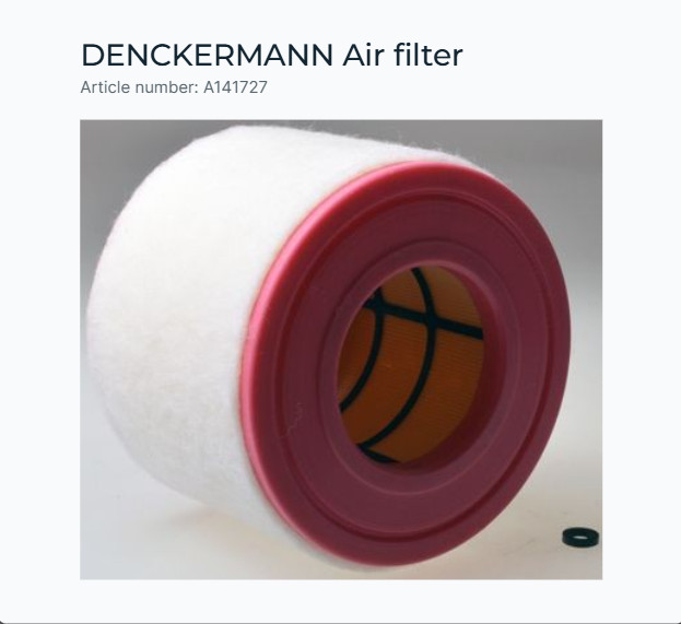 DENCKERMANN A141727 Air filter for AUDI A8, A7, A6