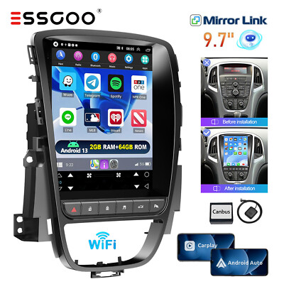 9.7'' Carplay Autoradio 64G Android 13 GPS NAVI RDS Für Opel Astra J P10 09-2014