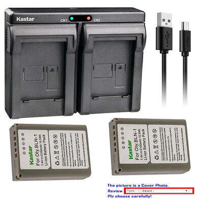 Kastar Battery Dual USB Charger for Olympus BLN-1 BLN1 Olympus OM-D E-M5 Camera