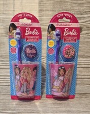 Barbie Toothbrush Set with Cup Travel Cover Brush Buddies Lot of 2