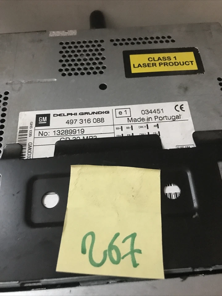 Autoradio 497316088 OPEL Corsa S07 2011 1.2 GPL 63KW BER 3P 1229CC Senza Codice - Immagine 2 di 3