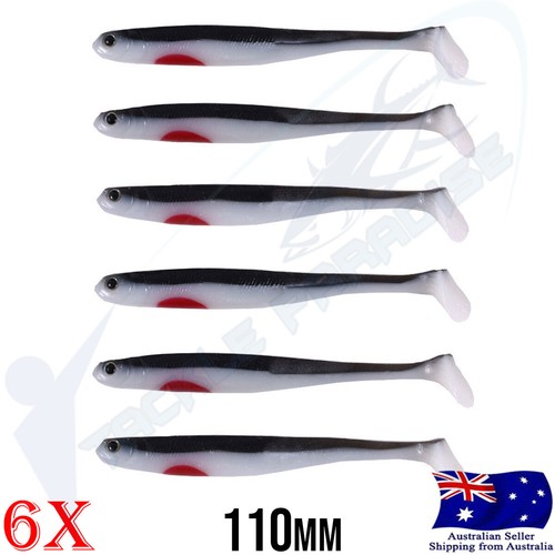 6x Jewfish Soft Plastics 4.5" Paddle Tail Fishing Lures Jerk Shad