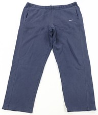 Rare Vintage NIKE Small Swoosh Athletic Joggers Sweatpants Pants 2000s Blue SZ L