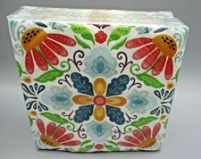 CREATIVE CONVERTING~48 Count COLORFUL FLORAL Beverage Cocktail Napkins