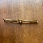 Vintage Art Deco Gold Tone Bar Brooch, Long Geometric Pearl Pin, Vintage Jewelry