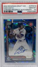 2024 Bowman Drft Sapphire Cam Smith Chrome Rookie Auto 1st Prospect #/199 PSA 10