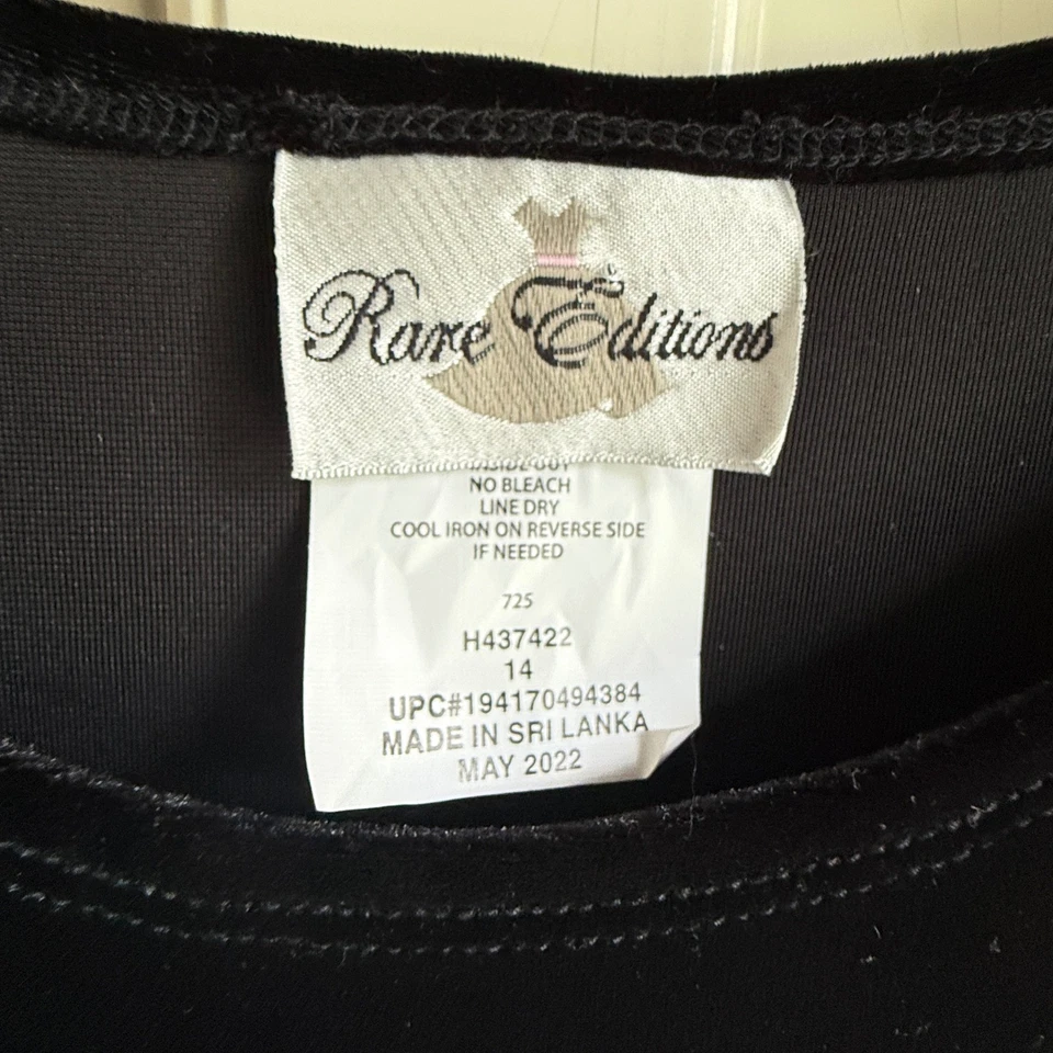 Vestido de fiesta satinado rojo terciopelo negro fiesta talla 14 ediciones raras niñas Foto 3 de 4