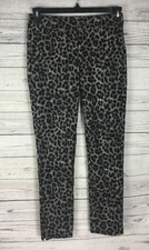 Cabi #3393 Women’s Jungle Leopard Print Slim Ankle Stretch Trousers Pants Size 0