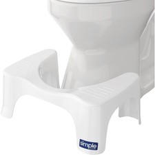 Simple Curve Bathroom Toilet Stool 7 Inch - White
