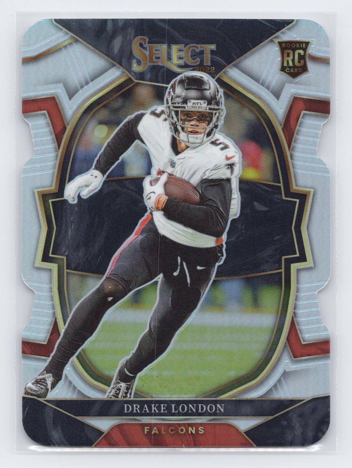 2022 Panini Select #35 Drake London Silver Prizm Die Cut