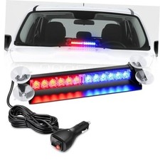 Traffic Advisor Strobe Light Bar Emergency Warning Hazard 12led Red Blue