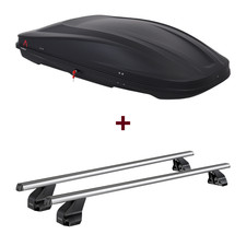 Dachbox G3 Spark 520 + Dachträger Menabo Omega Alu für Audi A4 Limousine 8E/B6