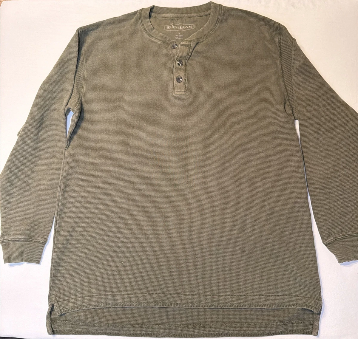 Chemise Henley beige marron homme Magellan Outdoors manches