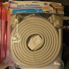 Table Cushion | Made in USA | 12 Feet + 4 Corners | Off White | Baby Proof Fu...