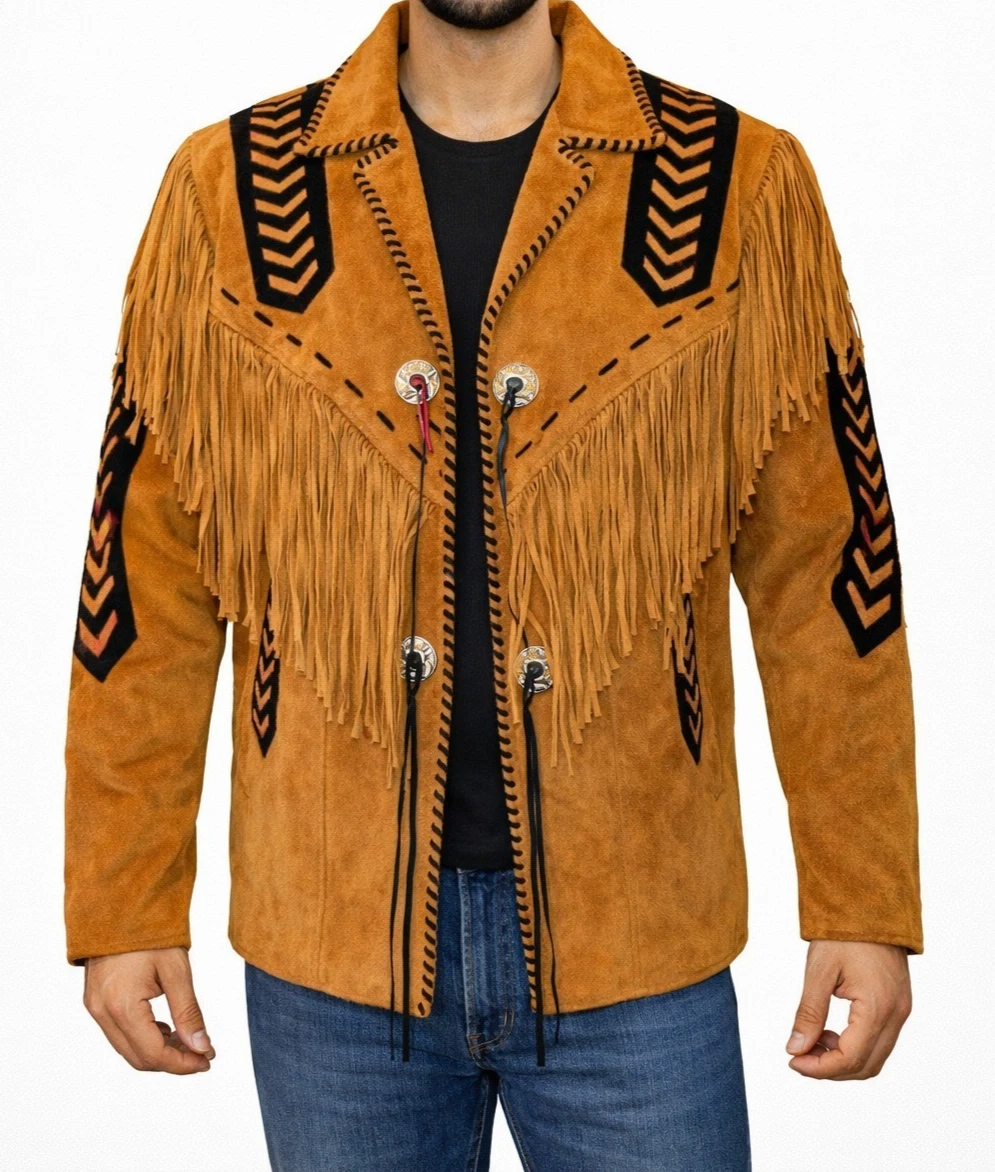Blouson Sans Manches Vintage En Daim à Franges Années 80 - Taille L, Style Western, Occasion Très Bon état