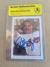 Carlos Baerga Signed 1995 Topps Baseball Card Indians BGS Coa
