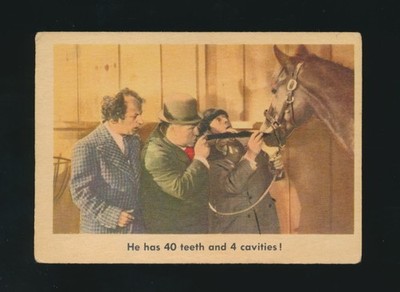 1959 Fleer ''THE 3 STOOGES'' (White Back) -#66 He has 40 Teeth & 4 Cavities!