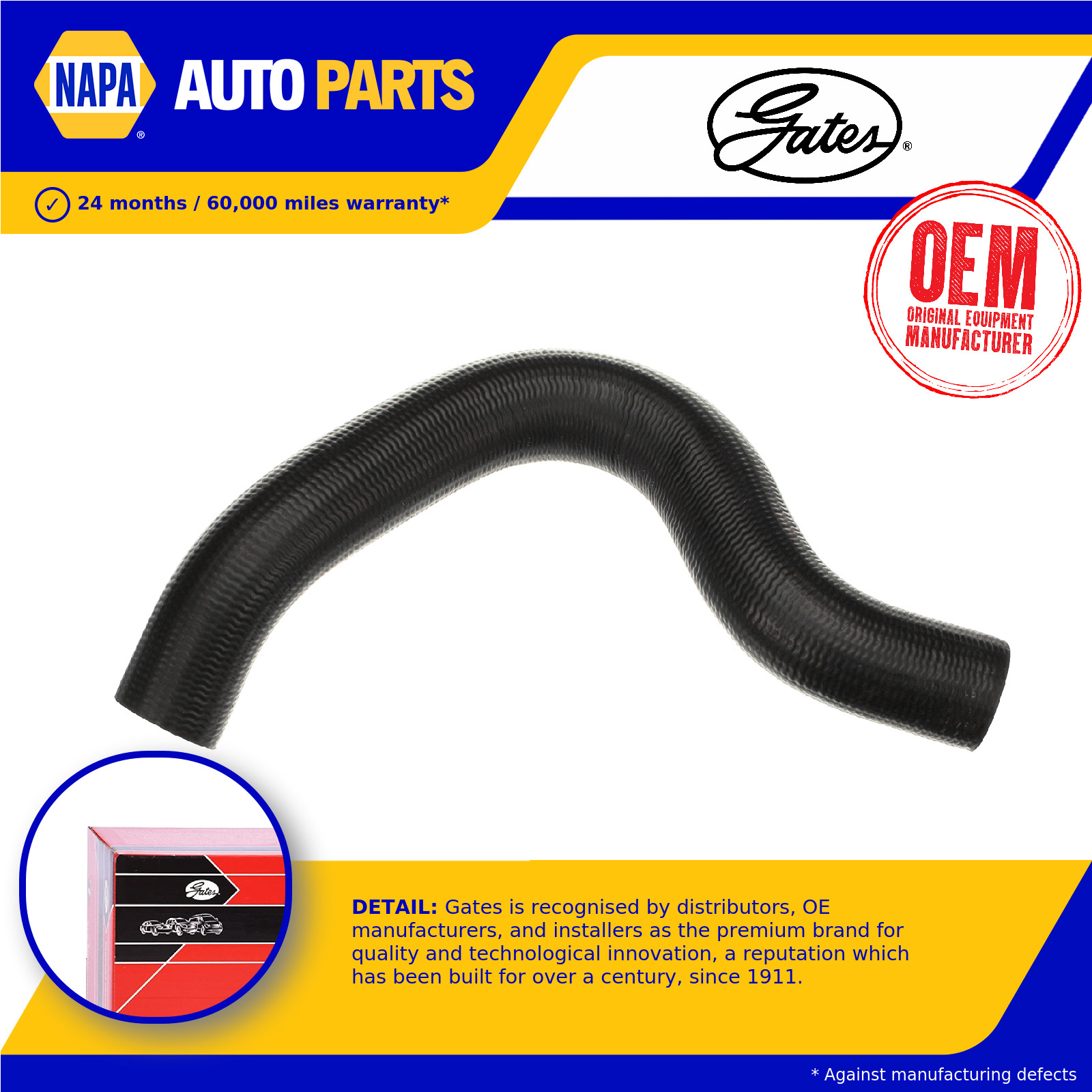 Radiator Hose fits VOLVO V70 Mk2 2.4D Upper 01 to 07 Coolant Gates 30680912 New