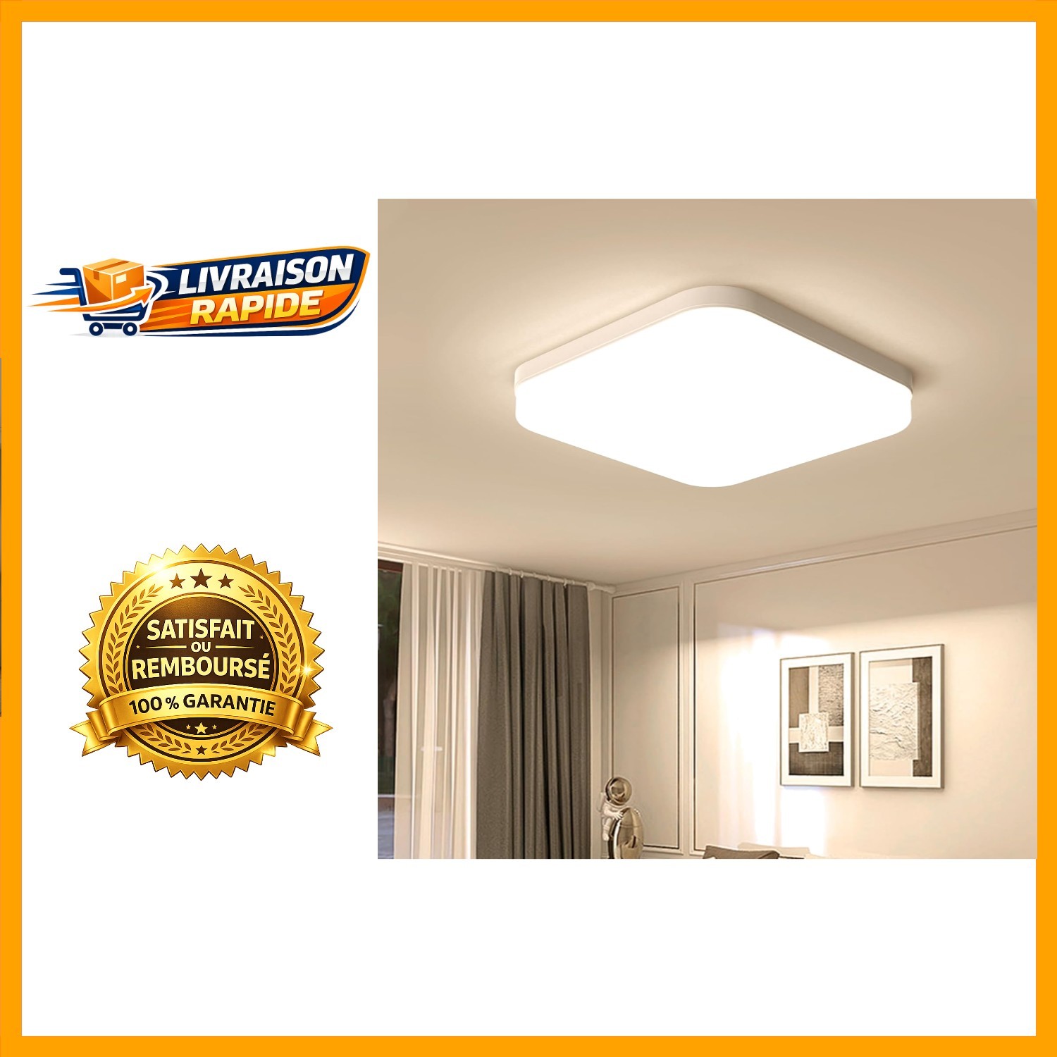 Luminaire Plafond Design Moderne Épuré en Aluminium pour Chambre