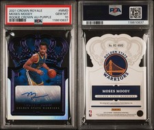 2021-22 Panini Crown Royale Rookie Autographs Moses Moody Purple /25 PSA 10 Pop1