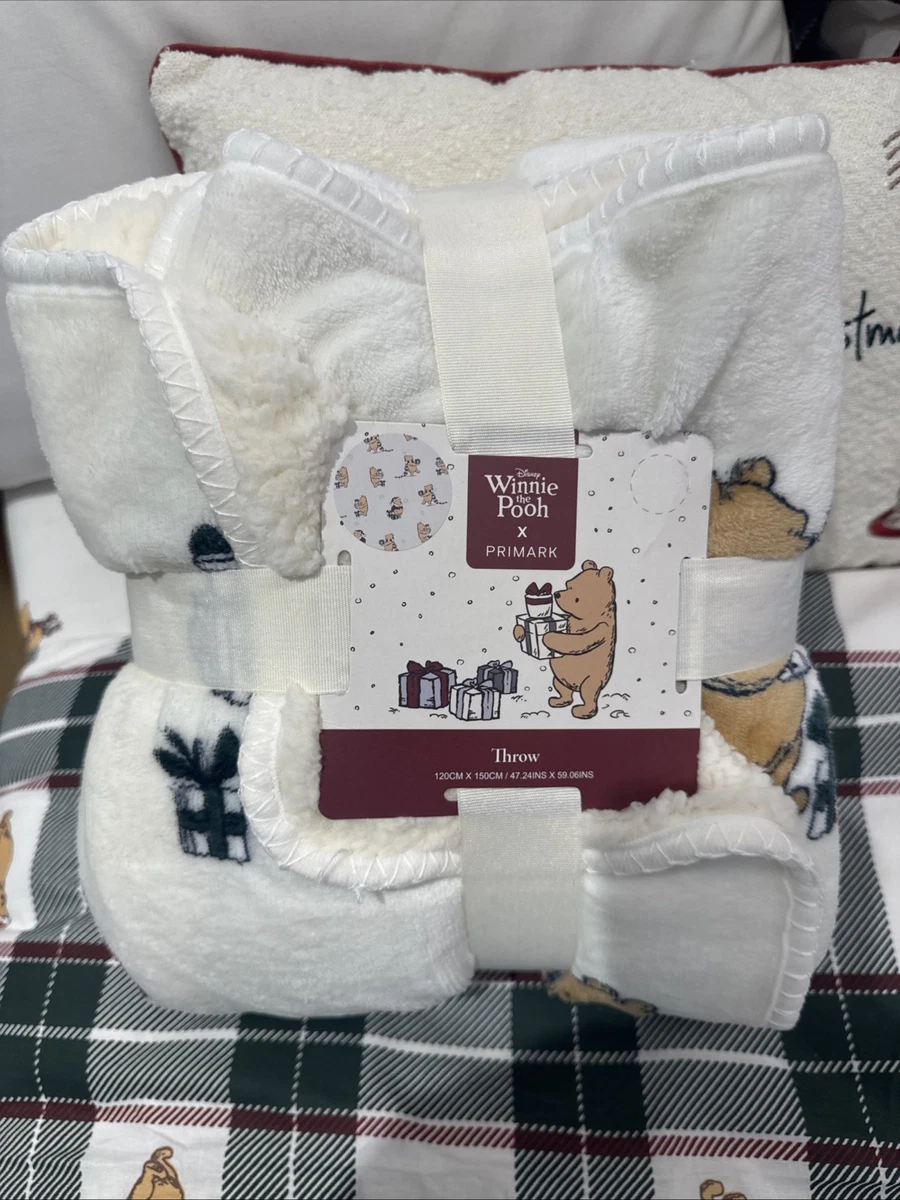 Primark Winnie The Pooh Fleece Cosy Warm Christmas Winter Blanket Throw BNWT