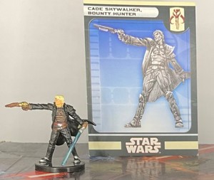 WOTC Star Wars Miniatures-Cade Skywalker, Bounty Hunter 40/60 Vary Rare w/Card