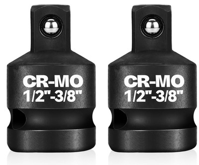 1/2'' Female to 3/8'' Male Impact Socket Adapter Reducer Set, 2 Pcs Chrome Molybde