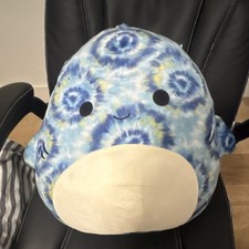 Squishmallows Large Blue Tie-Dye Shark Stuffed Animal Plush Washable