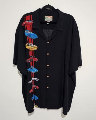 Vintage Paradise Found Hawaiian Shirt Mens 4XL Rayon Corvette Series Made In USA